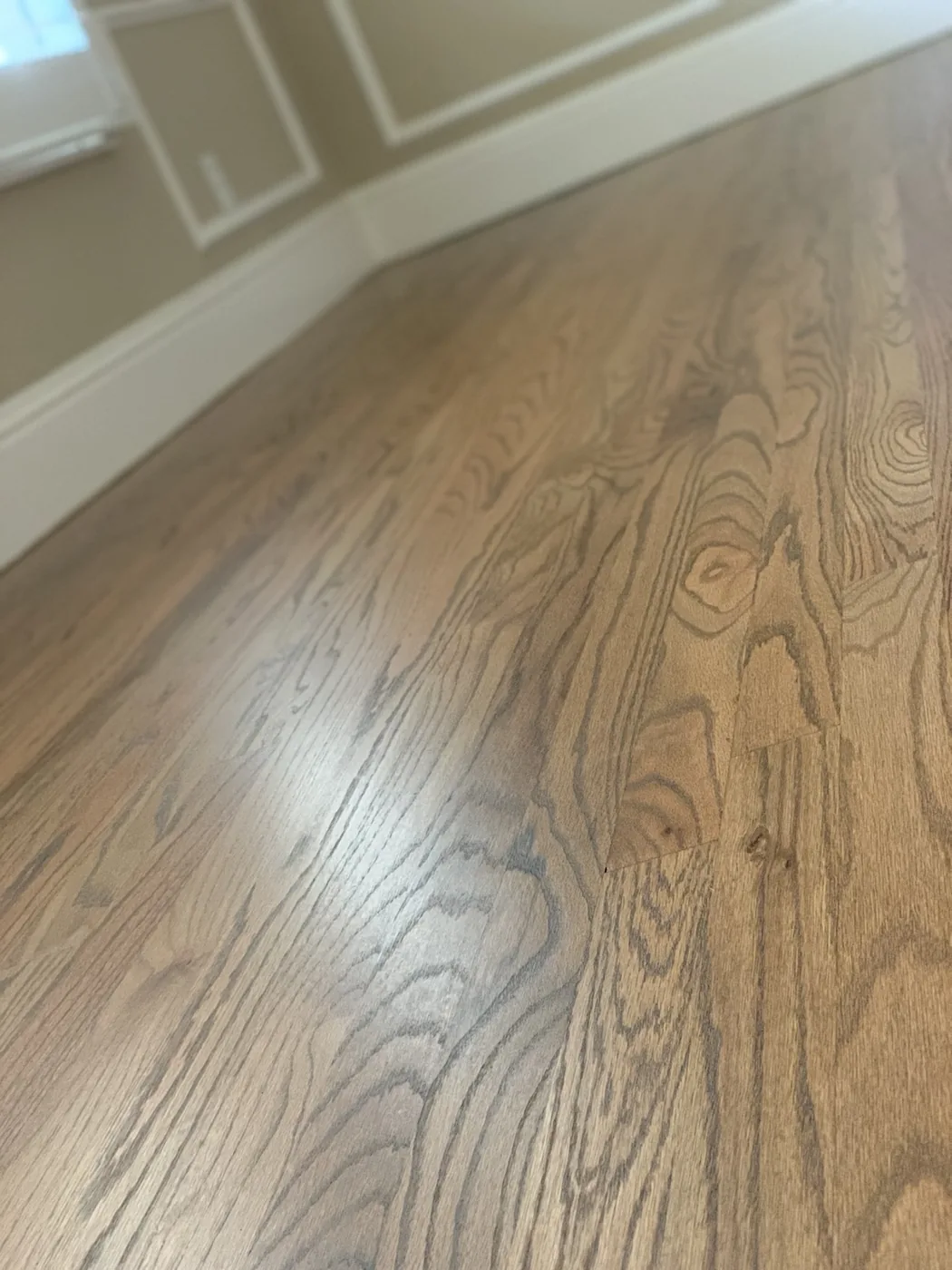 Natural red oak hardwood refinish